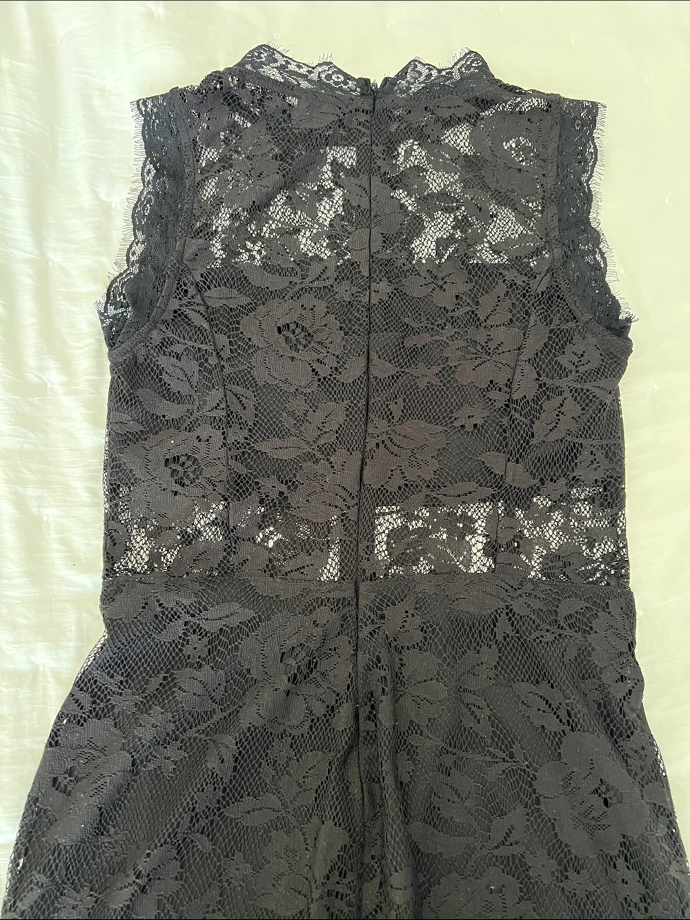 VENUS Black Lace Midi Dress with Floral Overlay. Worn once, gorgeous - Picture 2 of 3